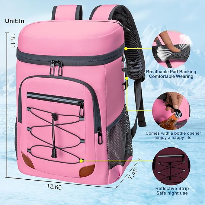 Backpack Cooler Insulated Leak Proof for Men Wowen 36 Cans Soft Cooler Backpack Insulated Waterproof Large Capacity Coolers Bag Portable for Lunch Camping Travel Picnic Hiking