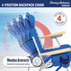 Tommy Bahama Hi-Boy 17" Seat Height 4-Position Lace-Up Suspension Folding Beach Backpack Chair
