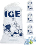 8lb Ice Bags with Drawstring – 100 Pack Heavy-Duty Plastic Ice Storage Bags, Freezer-Safe & Reusable, Leak-Resistant for Coolers, Camping, Parties, Catering