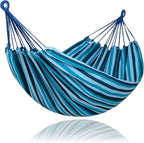 SUNCREAT Hammocks Outdoor Camping Double Hammock, Double Hammock Without Stand, Navy & Blue