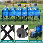 1MORE Portable Folding Bench, Foldable Sideline Bench for Team, 6 Seats Outdoor Camping Chair with Carry Bag & Backrest, Team Sport Sideline Bench for Football,Soccer, Fishing. Blue