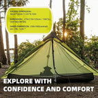3FULGEAR Ultralight Tent for Backpacking, LANSHAN 1 Trekking Pole Tent 1 Person 3/4 Season Lightweight Easy Set Up Double Layer Shelter Waterproof Tents for Camping Hiking Outdoor Mountaineering