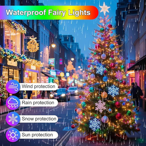 100FT 300LED Christmas Lights Plug in,Outdoor Indoor Waterproof Fairy Lights with Timer and 8 Modes,Christmas Tree Lights for Garden Party Wedding Decoration(Multi-Color)