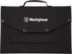 Westinghouse Portable 60W Solar Panel for Portable Power Stations, iPhone, iPad, Tablets, Laptop, with QC 3.0 USB and USB-C ports, DC Output, for Outdoors, Camping, RVs, and Travel,Black