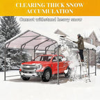 12' x 20' Metal Carport, Heavy Duty Canopy with Updated Roof & Enhanced Base, Multi-Use Carport Garage for Car, Truck, Boat, Tractors, Party, Grey