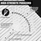 1200 Paracord Rope - 4.4mm 14 Strand Nylon Parachute Spool para Cord Lanyard for Outdoor Camping Survival Utility Tent Crafting DIY Projects Fishing Clothsline Bracelet - White 200FT