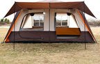 KTT Large Tent 6-8-10 Person,Family Cabin Tents,2 Rooms,2 Doors and 4 Windows with Mesh,Straight Wall,Waterproof,Double Layer,Big Tents for Outdoor,Picnic,Camping,Family Gathering