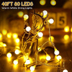1 Pack Canopy Tent Lights, 40ft 80LEDs Canopy Lights Outdoor Battery Powered with 8 Modes, Bright Camping Canopy String Lights for 10' x 10' Pop Up Canopy Tent, Suitable for Tailgate Party