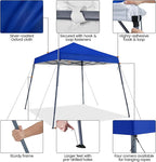 Yaheetech Instant Canopy Tent, 10x10 Slant Leg Easy Outdoor Pop up Canopy, Folding Portable Gazebo Instant Shelter Tent with Backpack for Garden/Camping/Party, 10x10 Base 8x8 Top, Blue