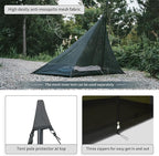Naturehike Ranch Fire 4 Season Teepee Tent, 2 Person Hot Tent with Stove Jack, Windproof Waterproof Cold Weather Winter Tents for Camping