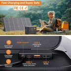 100W Portable Solar Panel N-Type 16BB,25% Efffciency Ultralight 7.98lbs Foldable Solar Charger for Jackery 300/EcoFlow River/Bluetti/Anker Solix, IP67 Waterproof for RV Camping Off-Grid