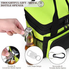 LOKASS Lunch Box for Women/Men-16L-Insulated Lunch Bag, Expandable Double-layer Leakproof Cooler Bag with Upgrade Adjustable Shoulder Strap Ideal for Work/Travel/Picnics（Neon Green）