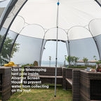Alvantor Aluminum Telescoping Tarp Poles Adjustable Rods and Round Pad for Alvantor Screen House & Bubble Tent & Vendor Booth