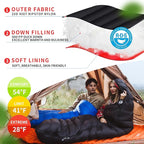 Down Sleeping Bag for Adults, 600 Fill Power, Ultralight & Compact with Compression Sack for Backpacking, Camping, Hiking