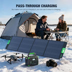 Solar Generator 1000W (Peak 2000W), 999Wh Portable Power Station with 110V Pure Sine Wave AC Outlets, 60W USB-C PD Fast Charging, for Home Backup, RV Camping, Travel & Emergency Off-Grid Living