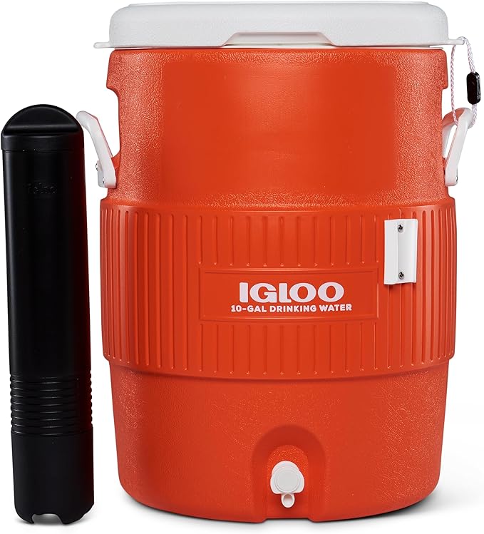 IGLOO Drinks Container 10-37.9 Litres - Drinks Canister, Water Dispenser with Cup Holder, Cup Dispenser for Sports, Work and Leisure