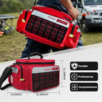 RHINO RESCUE First Responder First Aid Kit Fully-Stocked EMT Bag, Professional EMT/EMS Trauma Medical Kit, Molle System & Reflective Stripe, 300+ First Aid Supplies, Suits for Business, Home (Red)