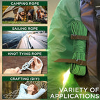 TECEUM Rope – 150 Feet x 1/4 Inch (7mm) – Green – Strong All-Purpose Utility Rope – Camping, Crafting, Flag Pole, Indoor & Outdoor – Polypropylene Nylon Poly Lightweight Diamond Braided Cord