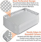 SafBbcue Disposable Grill Toppers 15 Pack Disposable Aluminum Foil Grill Topper Pans BBQ Grill Grate Liners for Outdoor Cooking & Camping Prevents Food from Sticking or Falling Through The Grill
