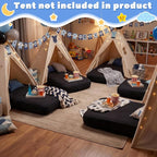 Windyun 4 Sets Kids Air Mattress Bulk with Fitted Sheet,Toddler Inflatable Bed 63 x 27 x 8 Inches Blow up Airbed Camping Sleeping Pad for Aged 3-10 Years Old Birthdays Slumber Sleepover Party (Black)