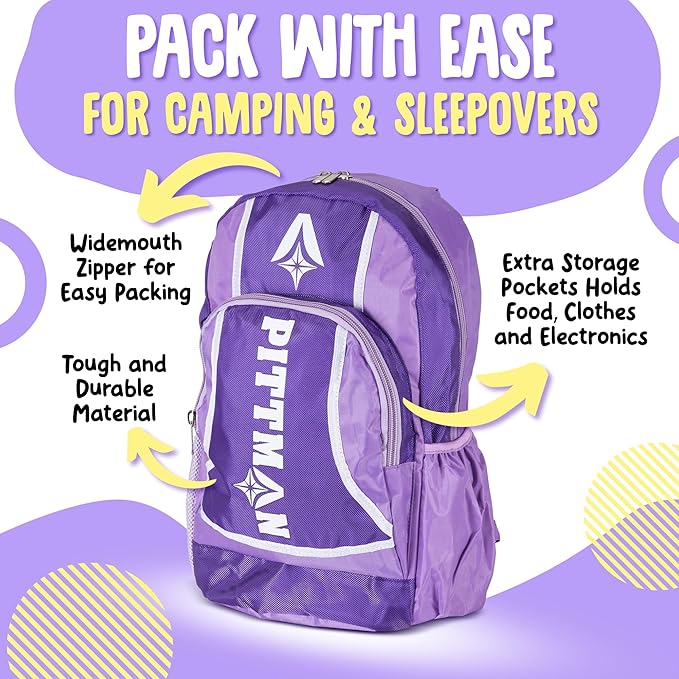 Pittman - Kids Air Mattress - Deluxe Kids Inflatable Bed with Electric Pump & Durable Backpack - Perfect Teen to Toddler Blow up Mattress for Sleepovers, Camping or Childs Travel Bed