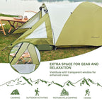 Clostnature Camping Tent with Porch - Waterproof 2 Person Tent for Camping, Easy Setup Lightweight Two Person Shelter for Hiking, Backpacking, Family, Outdoor