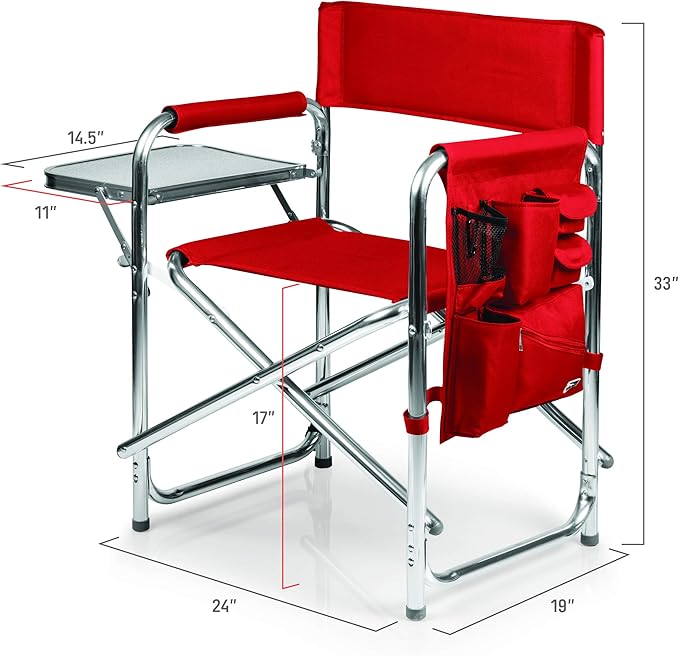 Picnic TIME NFL Unisex-Adult NFL Sports Chair with Side Table, Beach Chair, Camp Chair for Adults