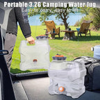ASIEIT 3.2 Gallon Water Jug with Spigot, Portable Water Tank BPA Free, Leak-Proof Water Containers for Camping Water Storage Containers for Emergency Outdoor Hiking Picnic, Green/Black/Yellow