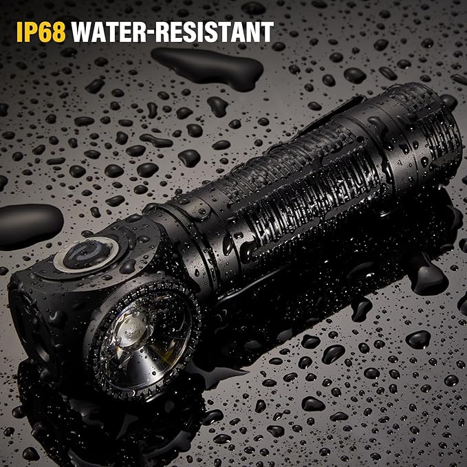 C6 2000 Lumens Rechargeable Flashlight, 3800mAh Proximity Sensor & Right-Angle LED Flashlights, Magnetic Base, TIR Lens, IP68 Waterproof, Hands-Free Sensing Control