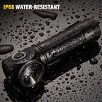 C6 2000 Lumens Rechargeable Flashlight, 3800mAh Proximity Sensor & Right-Angle LED Flashlights, Magnetic Base, TIR Lens, IP68 Waterproof, Hands-Free Sensing Control