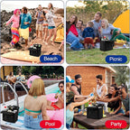 Desing Wish Portable Drinks Tote Bag for 6 PCS Beverage Cans/Bottles, Neoprene Insulated Drinks Can Bottle Carrier Tote Beverages Cans Cooler Bag Holder for Camping, Picnic, Party (Black)