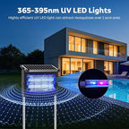 Solar Bug Zapper Outdoor with Projector Lights, Mosquito Zapper Waterproof Electric Fly Zapper Rechargeable with 10W Solar Panel, 4500V Cordless Fly Trap for Backyard, Patio, Garden, Camping