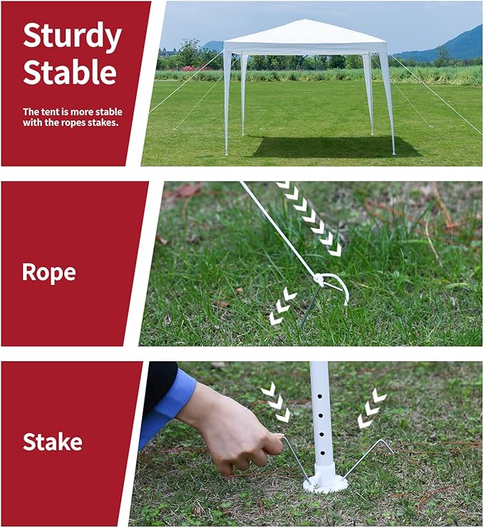 10x10 Gazebo Waterproof Outdoor Canopy Patio Tent Party Tent for Wedding BBQ Cater