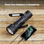 PPLEE Emergency Weather Radio NOAA Certified, Hand Crank Solar Flashlight Radio with Cell Phone Charger, Portable AM FM Battery Powered Radio, Reading Lamp, SOS Alarm for Hurricane Camping Survival