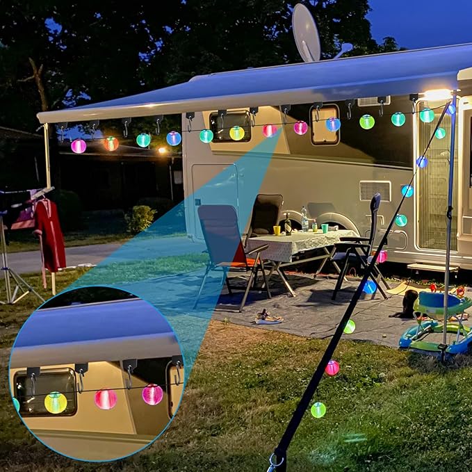 BBTO 24 Pairs Camping Awning Hooks RV Awning Accessory Hangers S Shaped Hooks Set RV Party Light Hangers for Christmas Party Camping Tent Indoor and Outdoor Supplies