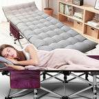 ABORON Heavy-Duty Folding Guest Bed for Adults, 500lb Capacity, Portable Extra Cot with 1244D Double Layer, Ideal for Indoor Guest Stays & Temporary Home Use