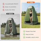 Portable Shower Pan 41"x41"x10" Large Outdoor Shower Tray Foldable Shower Base & Basin Floor for Camping RV Beach Pool Deck Pet Bathing Outdoor Indoor Shower Stall Enclosures