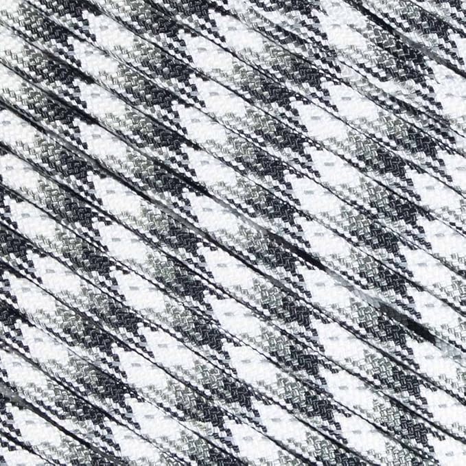 Fluorescent Reflective 550 Type III Guyline Tent Rope Camping Survival Cord High-Visibility Paracord (Reflective Urban Camo, 25 Feet)