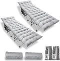 Zento Camping Cot and Mattress Folding Outdoor Travel Bed 2 Pack - Heavy Duty Max Load 450 LBS Premium Quality Cot Bed with Pad for Comfort Sleeping for Travel Home and Anytime Use