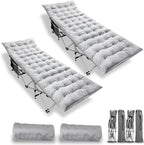 Zento Camping Cot and Mattress Folding Outdoor Travel Bed 2 Pack - Heavy Duty Max Load 450 LBS Premium Quality Cot Bed with Pad for Comfort Sleeping for Travel Home and Anytime Use