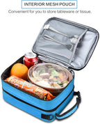 Tirrinia Expandable Insulated Lunch Bag for Men Women – Leakproof Reusable Cooler LunchBox for Kids & Adults with Shoulder Strap, Perfect for Work, School, Office, Travel,Blue