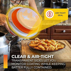CanCooker Collapsible Plastic Batter Bowl | Mess-Free Breading Shaker Container & Mixer | Ideal for Fish Fry, Fried Chicken, Onion Rings, Wings & More - 12 Pack
