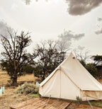 UNISTRENGH Luxury 4 Season Waterproof Cotton Canvas Bell Tent Large Glamping Tent Yurt Teepee with Roof Stove Jack Hole for Camping Hiking Christmas