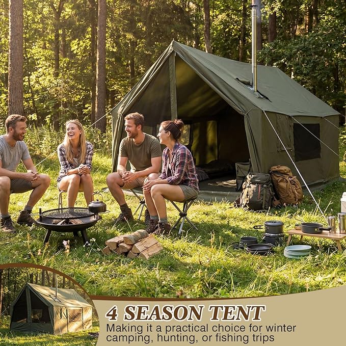 Soulchen Large Hammock Hot Tents with Stove Jack, Portable Winter Wall Tent for Camping, Waterproof & Windproof 4 Season Cabin for 2-3 Person Family Hiking Fishing Hunting Outdoor(No Pole)