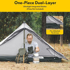 LANSHAN Ultralight Tent 3-Season Backpacking Tent for 1-Person or 2-Person Camping, Trekking, Kayaking, Climbing, Hiking
