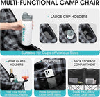 Padded Double Camping Chair Folding Loveseat 2 Person Camp Chair Heavy Duty Lawn Chairs Camping Couch Outdoor Folding Sofa
