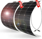 DOKIO 200W (2×100W) Flexible Solar Panels 18V Monocrystalline for 12V Battery Charging, Semi-Flexible ETFE with MC4, Series/Parallel for RV Boat Camper Van Trailer Off-Grid Use