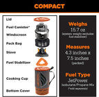 Jetboil Flash 1.0L Portable Fast Boil Stove with WindGuard for Camping and Backpacking, 1-Step Auto Ignition, New for 2026, Propane/Isobutane Burner, Topo