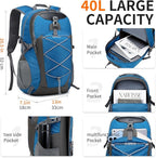 40L Hiking Backpack Lightweight Daypack Waterproof Travel Camping Backpack for Men Women Sport Packable