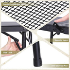 REDCAMP 2 Feet Small Folding Grill Table for Outside, 3 Heights Adjustable Portable Metal Outdoor Picnic Table for Camping Travel Cooking BBQ, Black, 24" Lx 16" Wx 27.5" H